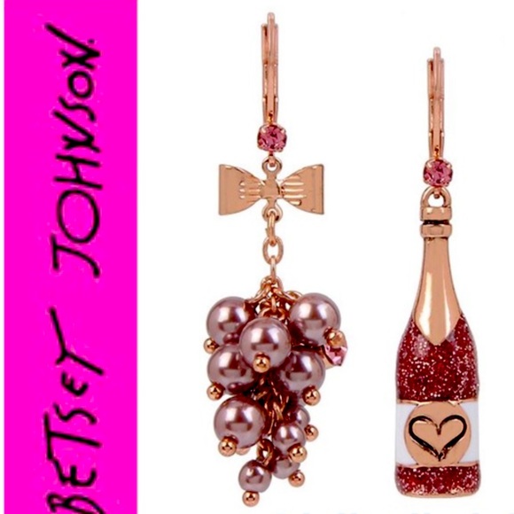 Betsey Johnson Jewelry - New Betsey Johnson Rose Mismatch Drop Earr…